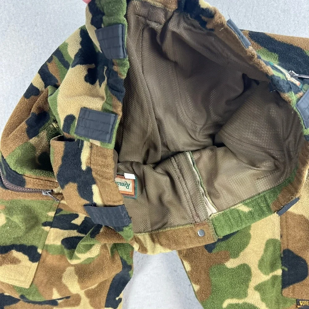 Remington Gore-Tex Fleece Camo Pants Mens Large Woodland Camouflage Hunting USA